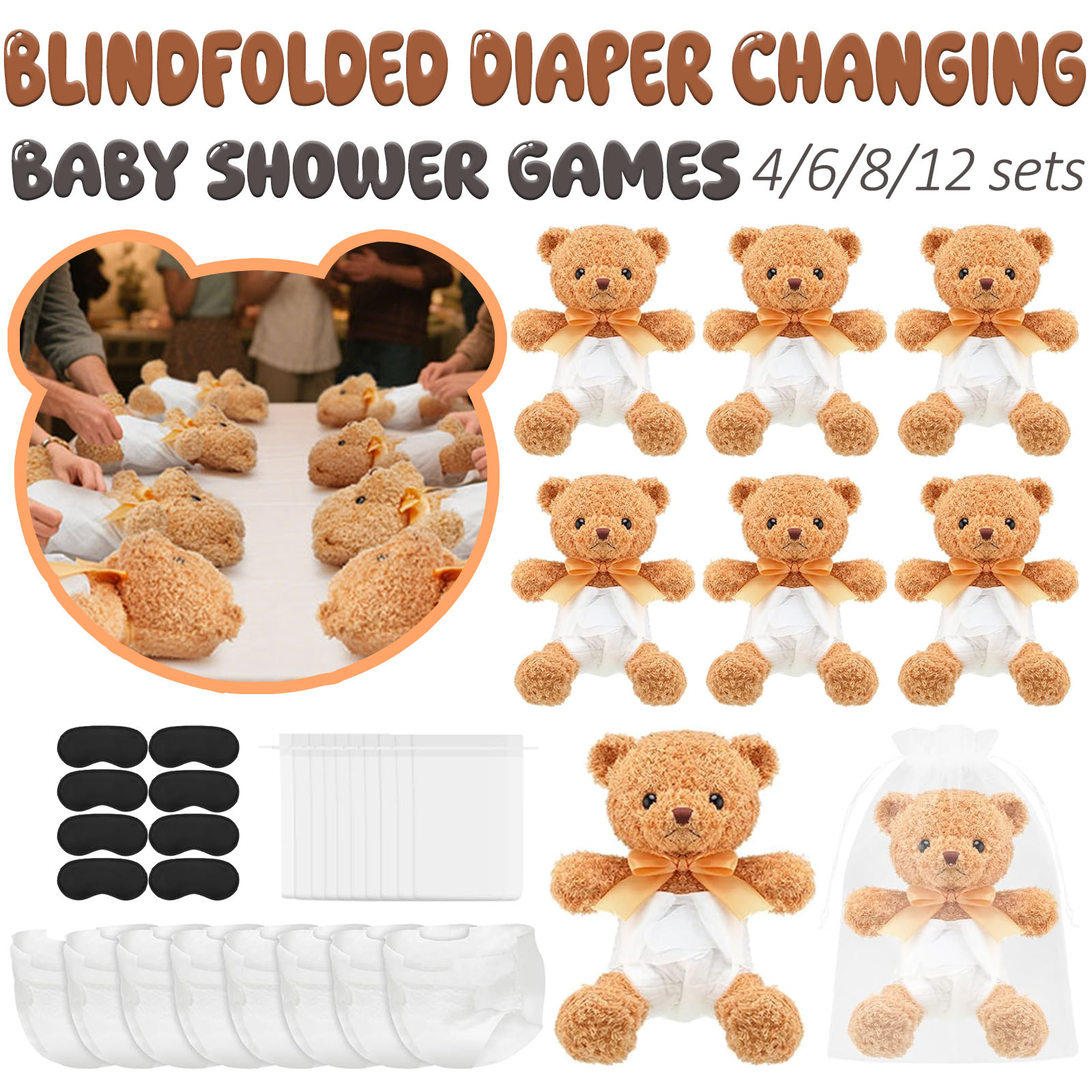 4/6/8/12 Sets Baby Shower Game - Cloth Diaper Insert avis et prix